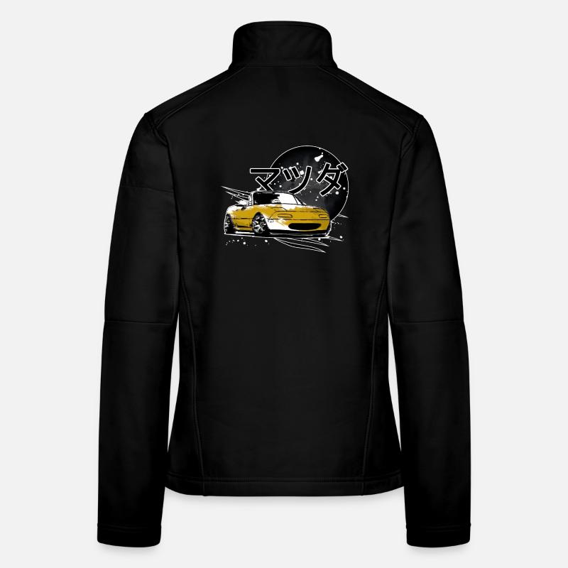 Japanisches Auto Miata Mx5 gelb Frauen Softshelljacke