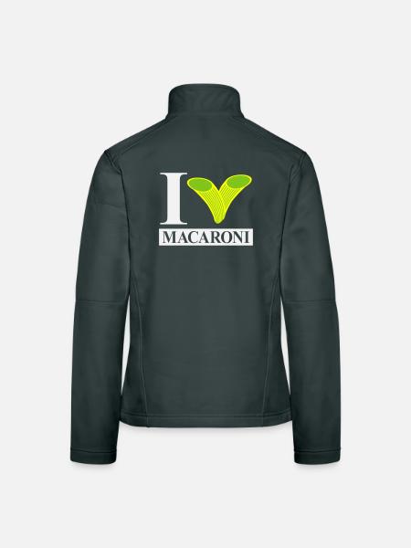 I love macaroni - Women's Softshell Jacket - black - Back