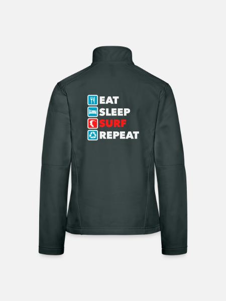 Eat Sleep Surf Repeat - Women's Softshell Jacket - black - Back