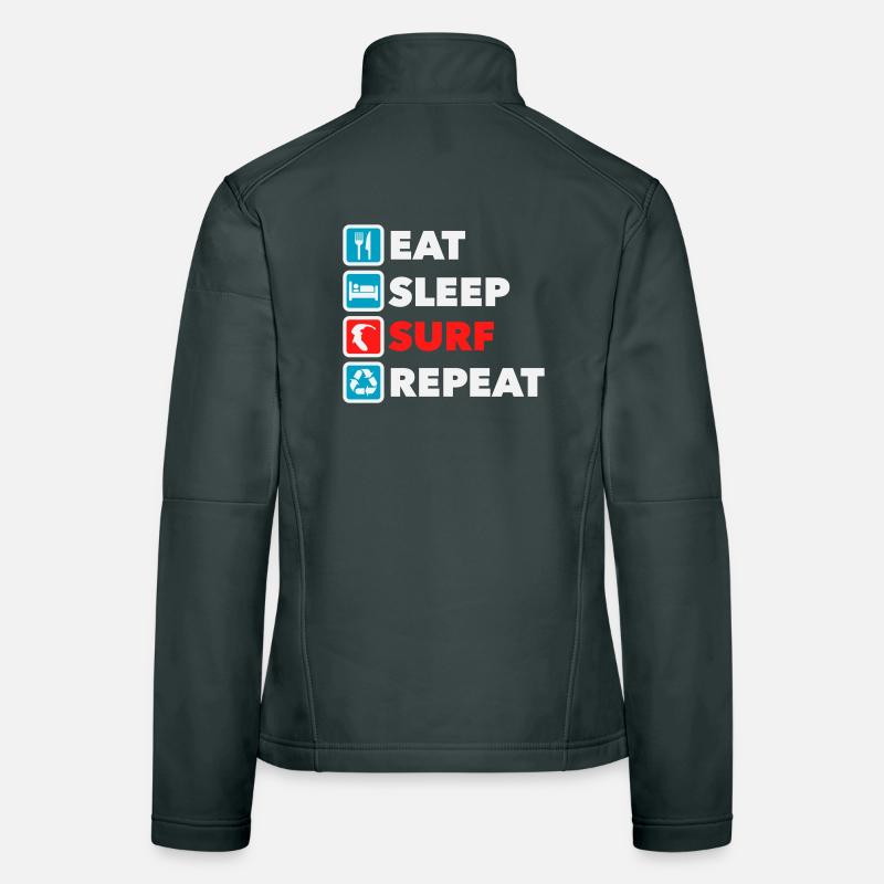 Eat Sleep Surf Repeat Women's Softshell Jacket