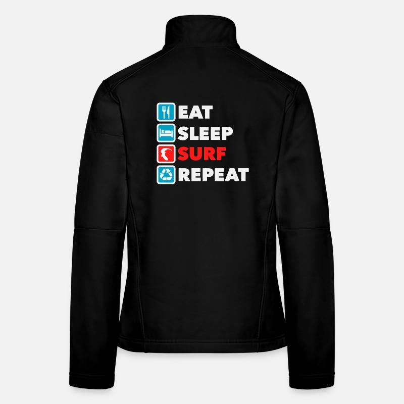 Eat Sleep Surf Repeat - Women's Softshell Jacket - black