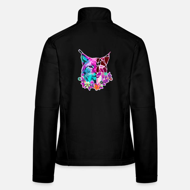 Lynx Cat Summer Colors Women's Softshell Jacket