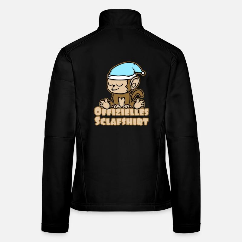 Offizielles Schlafshirt süßes Äffchen - Frauen Softshelljacke - Schwarz