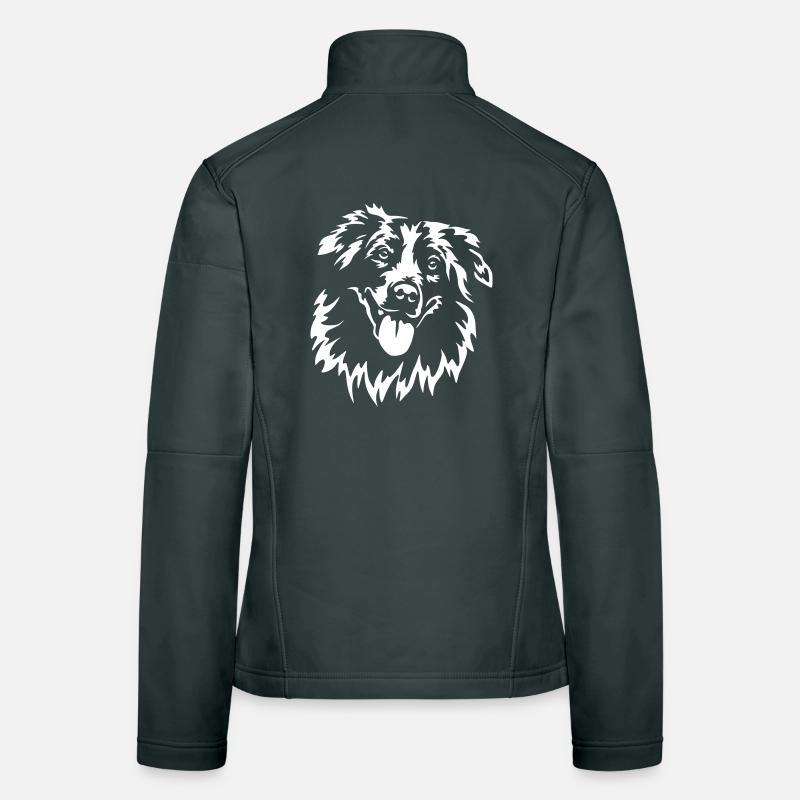 Australian Shepherd Head "Black Edition" Women's Softshell Jacket