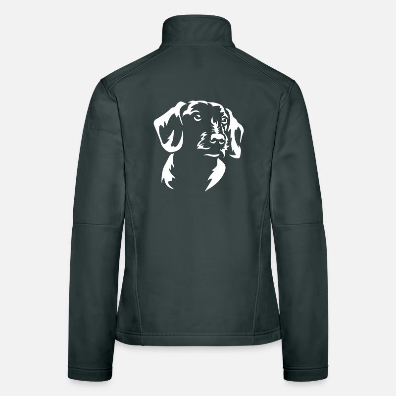 Tête de teckel « Black Edition » Veste en tissu softshell Femme