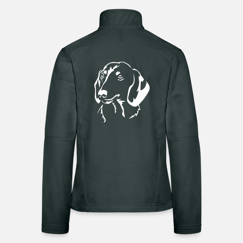 Dachshund Head "Black Edition" Women's Softshell Jacket
