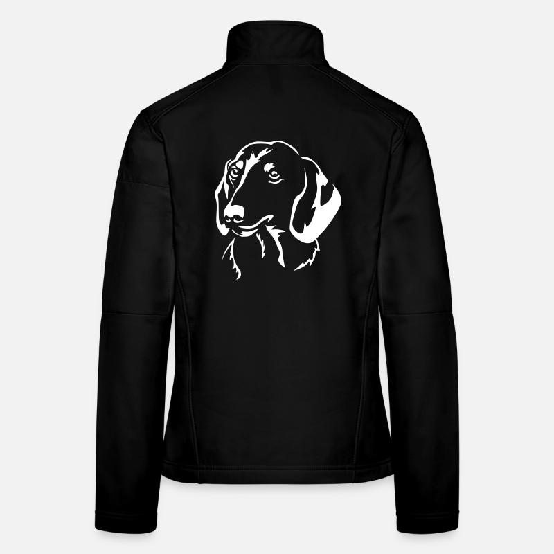 Dachshund Head "Black Edition" Women's Softshell Jacket