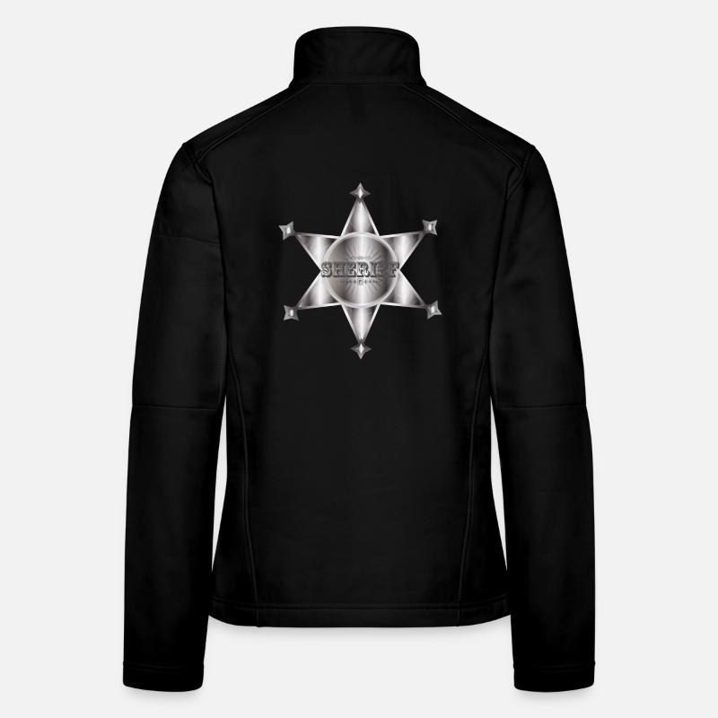 extraordinaire étoile de shérif argentée Veste en tissu softshell Femme