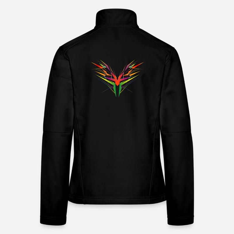 farbenfrohe abstrakte Flügel Form - Frauen Softshelljacke - Schwarz
