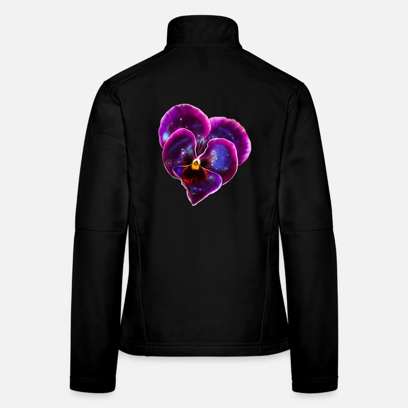 Violettes en forme de cœur avec galaxie Veste en tissu softshell Femme