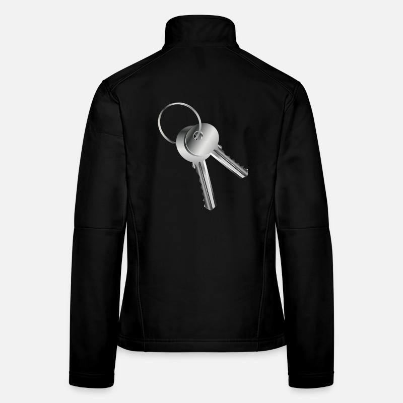 zwei silberfarbene Schlüssel mit Symbolcharakter Frauen Softshelljacke