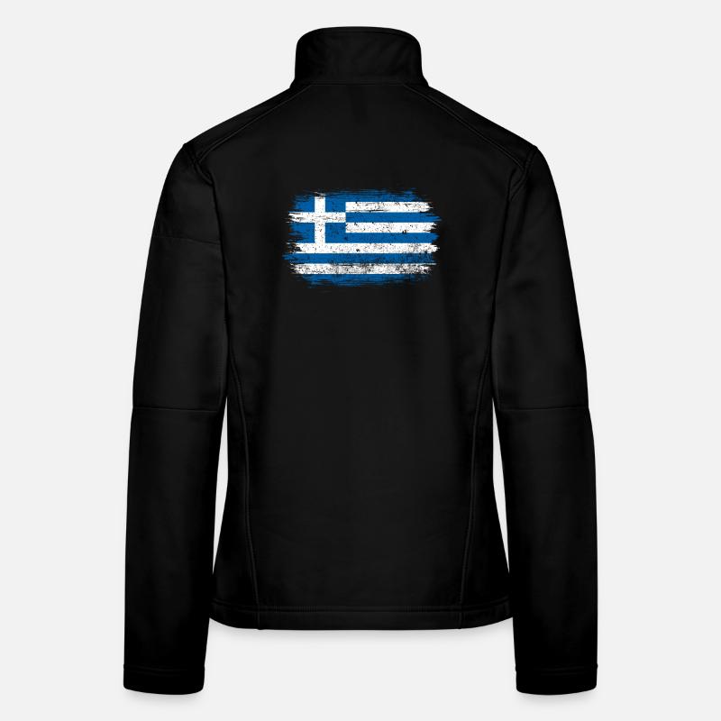 Drapeau grec brossé Veste en tissu softshell Femme