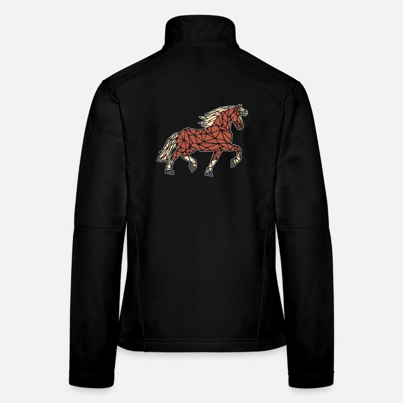 Polygon Pferde Islandpferde Hengst Pferdenarr - Frauen Softshelljacke - Schwarz