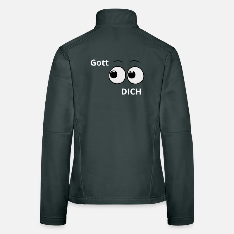 Gott sieht und sucht dich Frauen Softshelljacke