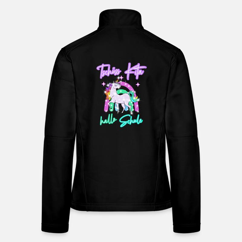 Tschüss Kita! hallo Schule Regenbogen Einhorn Frauen Softshelljacke