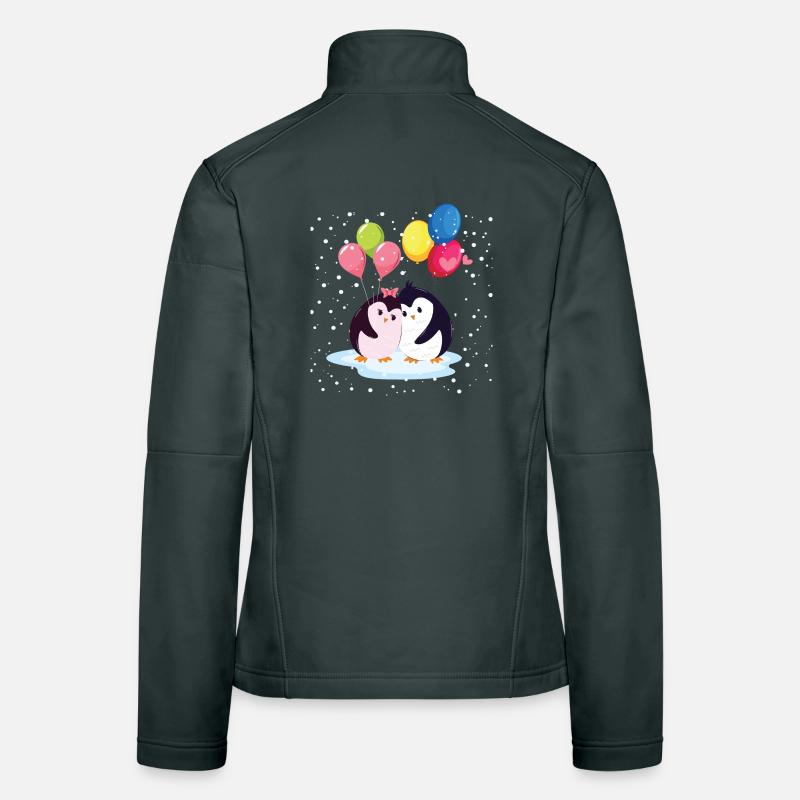 Penguins with Balloons Women's Softshell Jacket