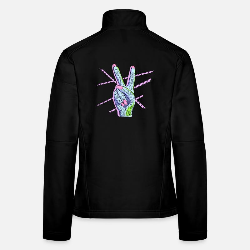 Peace Zeichen Victory Symbol Frau Frauen Softshelljacke