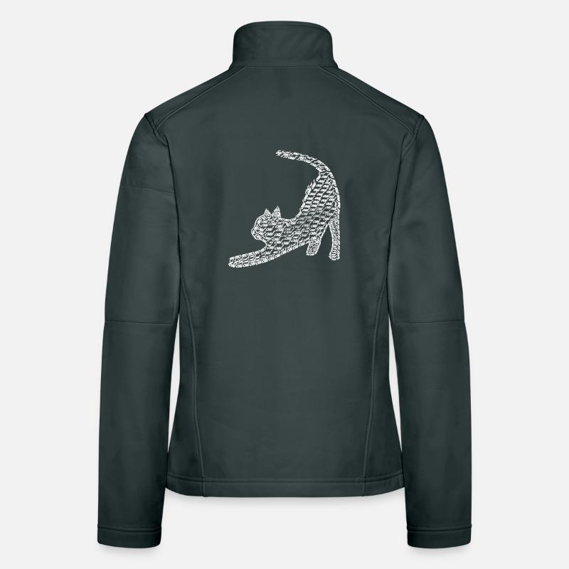 Schrift muster, gestreckte Katze, hell Frauen Softshelljacke