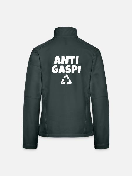 anti-gaspi, anti-gaspillage, recycler - Veste en tissu softshell Femme - gris foncé - Dos