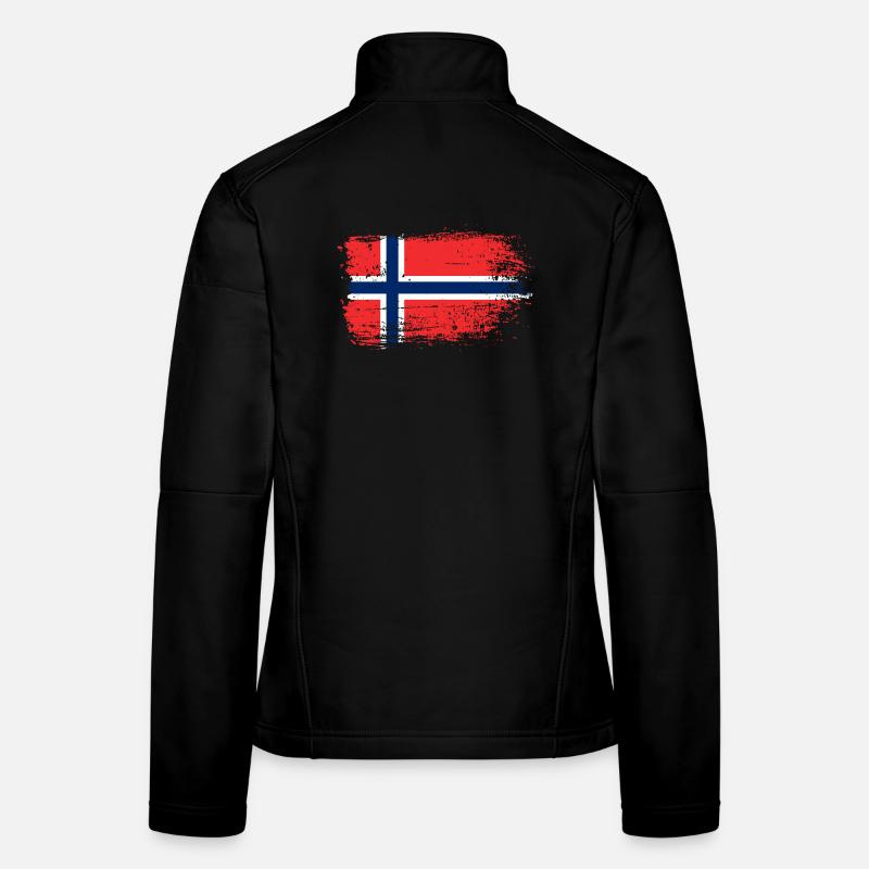 Texture grunge du drapeau norvégien Veste en tissu softshell Femme