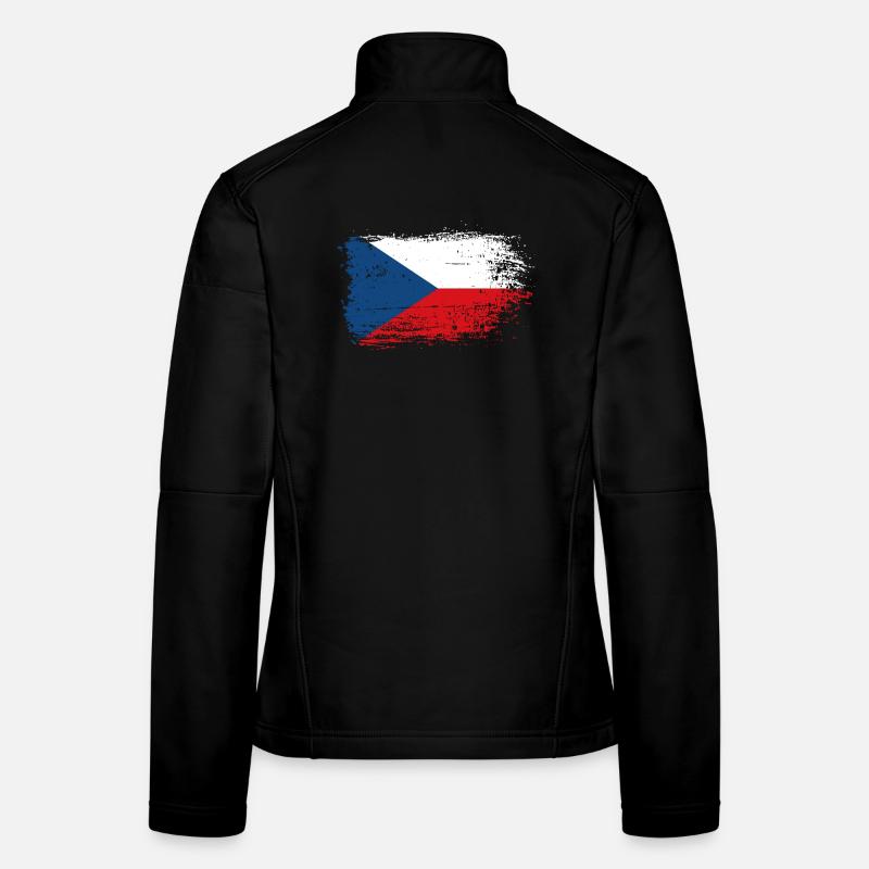 Tschechische Flagge Brush Splash Frauen Softshelljacke