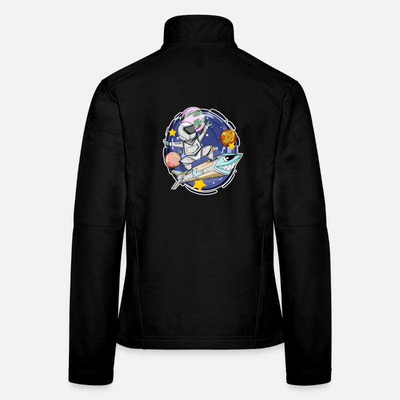 Garçon astronaute dans l’espace avec des fusées Veste en tissu softshell Femme