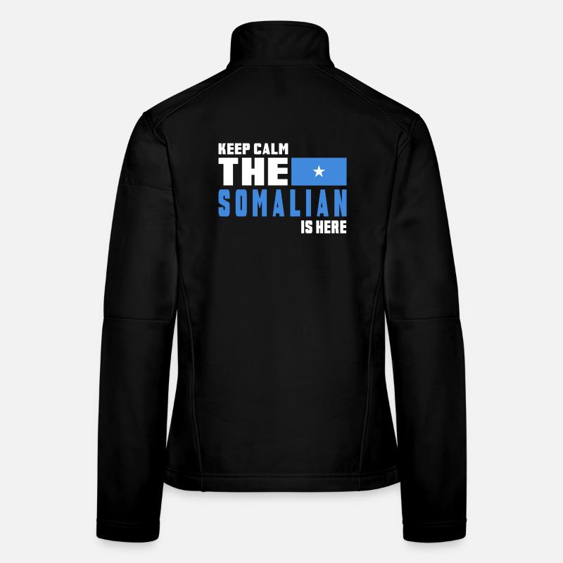 Keep Calm Somalia Flaggen Design - Frauen Softshelljacke - Schwarz