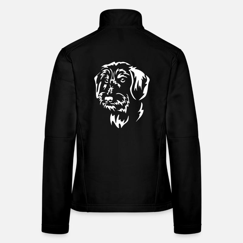 Tête de teckel « Black Edition » Veste en tissu softshell Femme