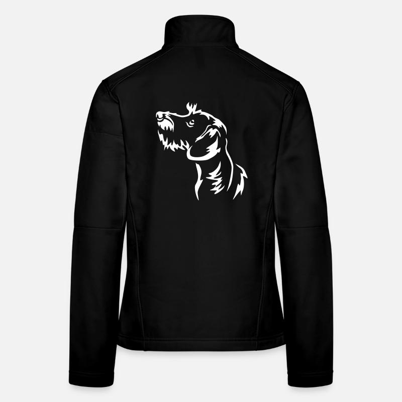 Tête de teckel « Black Edition » Veste en tissu softshell Femme