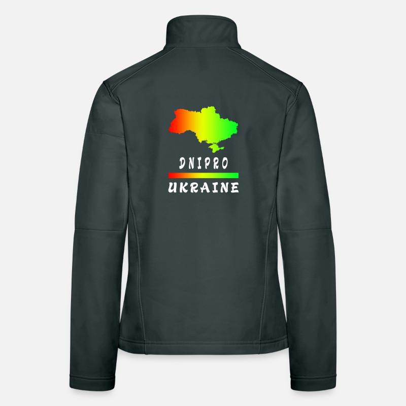 Design arc-en-ciel Dnipro Ukraine Veste en tissu softshell Femme