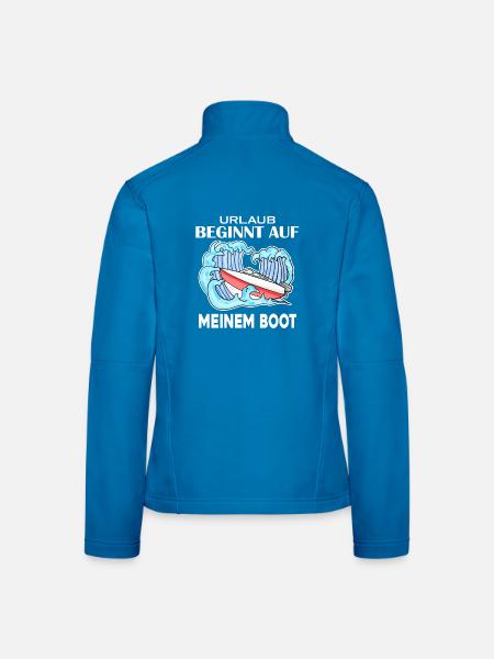 Urlaub Motorboot Kapitän Bootsführerschein - Frauen Softshelljacke - Dunkelgrau - Hinten