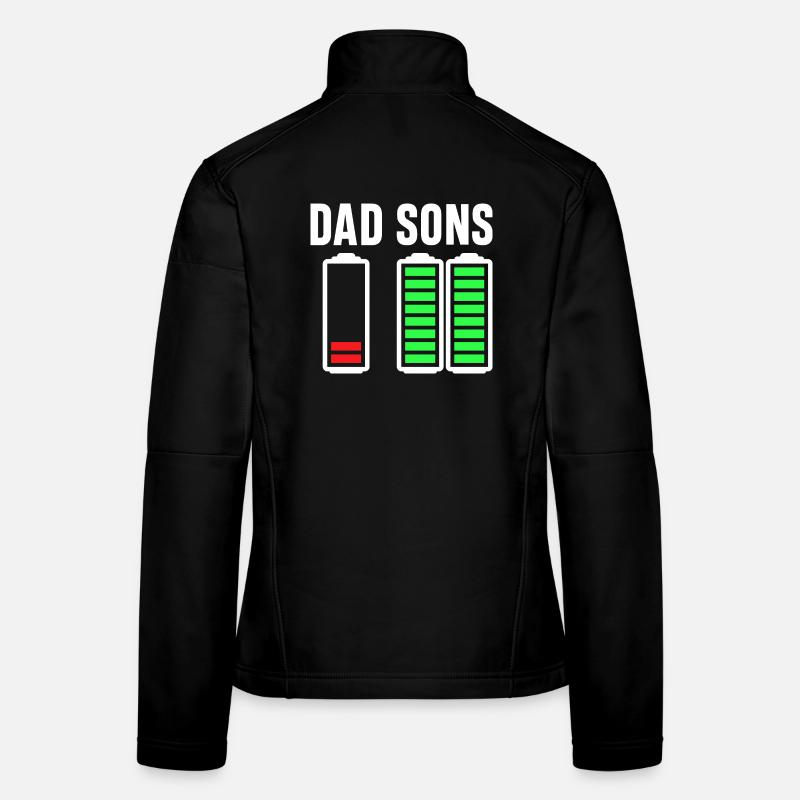 Graphique de la barre de batterie Dad Sons Veste en tissu softshell Femme