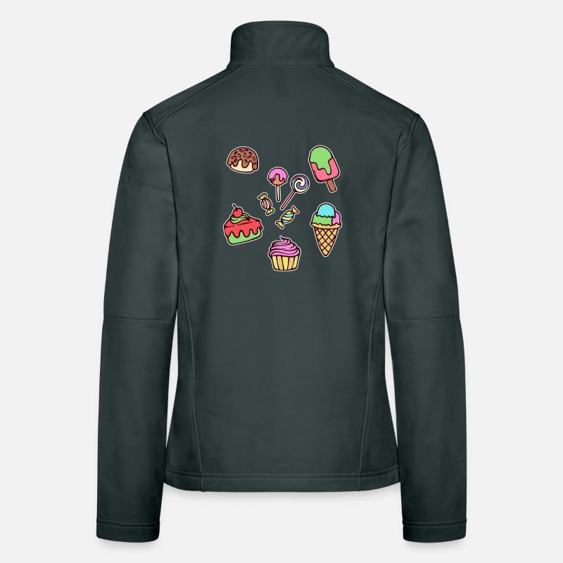 Sweets Dessert Ice Cream Cupcake Cake Candy Women's Softshell Jacket