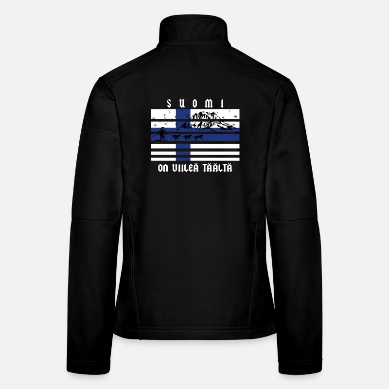 Finnland Wintersport - Frauen Softshelljacke - Schwarz