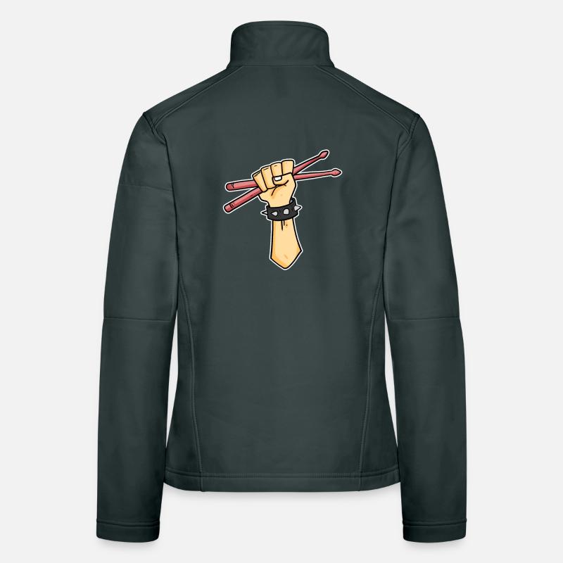 Drummer Schlagzeuger Drummer Sticks Veste en tissu softshell Femme
