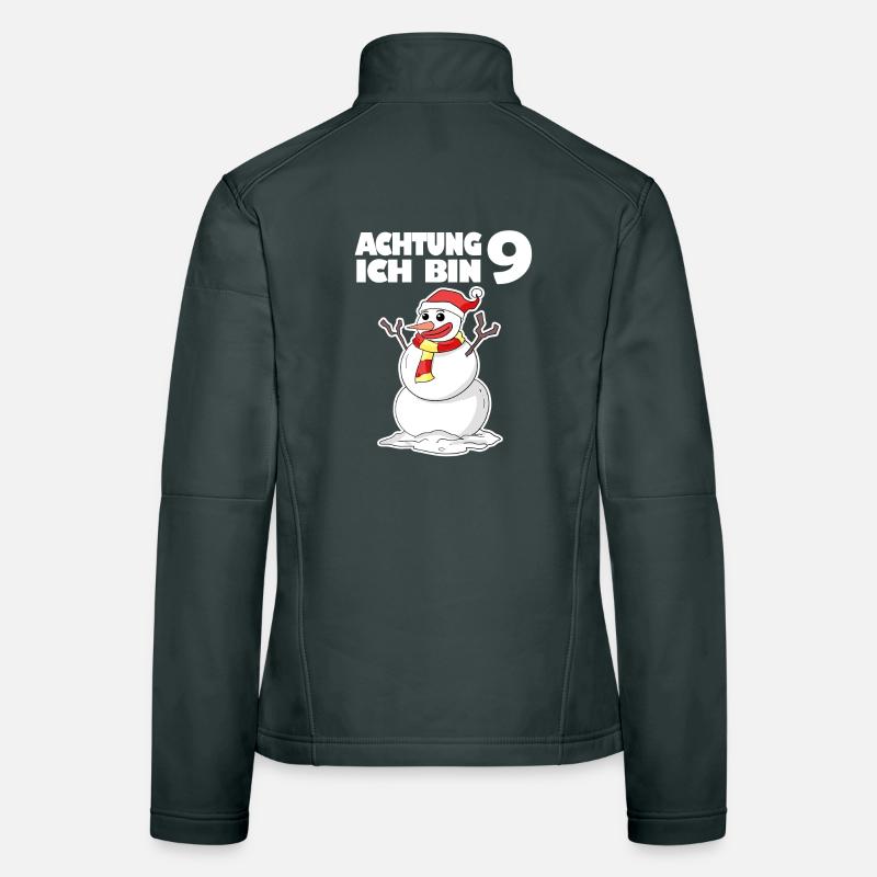 9.Geburtstag Schneemann 9 Jahre Geschenk Frauen Softshelljacke
