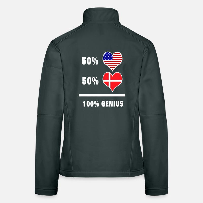 Conception ingénieuse du drapeau des États-Unis et du Danemark Veste en tissu softshell Femme