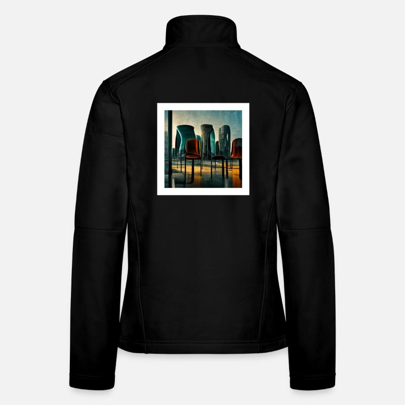 futuristic city scene - poster Women's Softshell Jacket