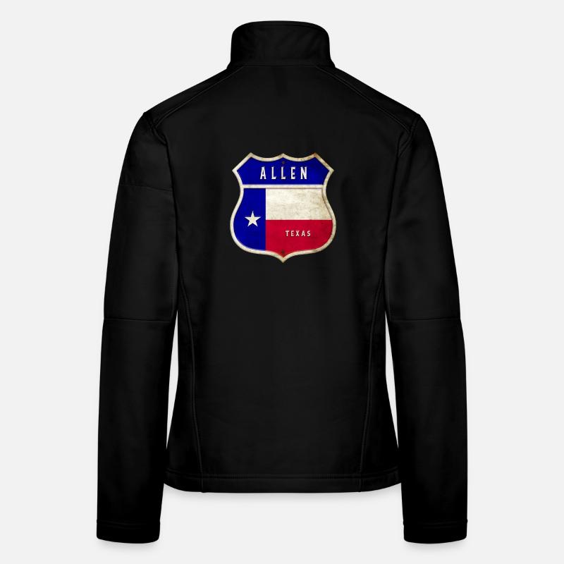 Allen Texas crest flags design Women's Softshell Jacket