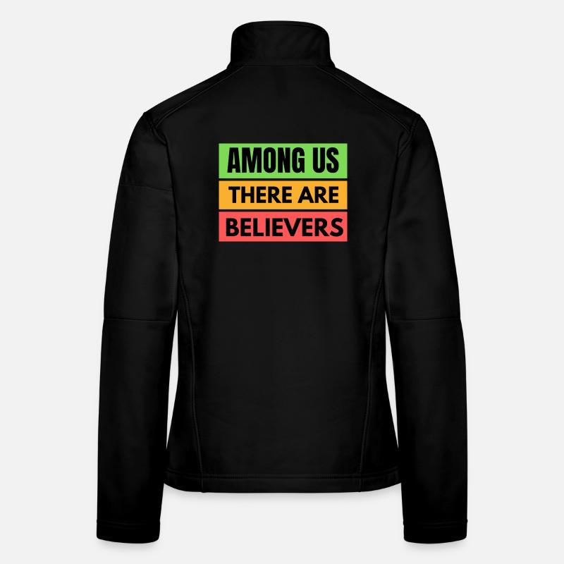 There Are Believers Striped Message Women's Softshell Jacket