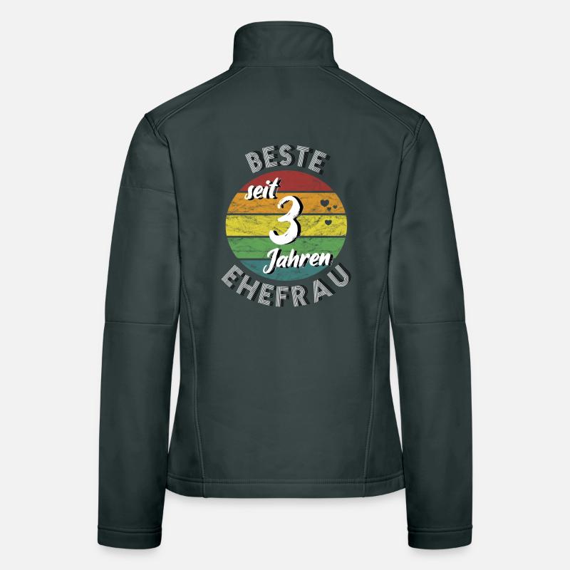 beste Ehefrau seit 3 Jahren 3. Hochzeitstag retro Frauen Softshelljacke