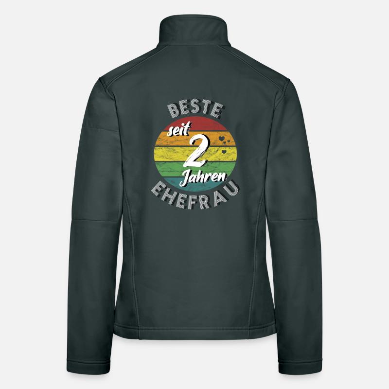 beste Ehefrau seit 2 Jahren 2. Hochzeitstag retro Frauen Softshelljacke