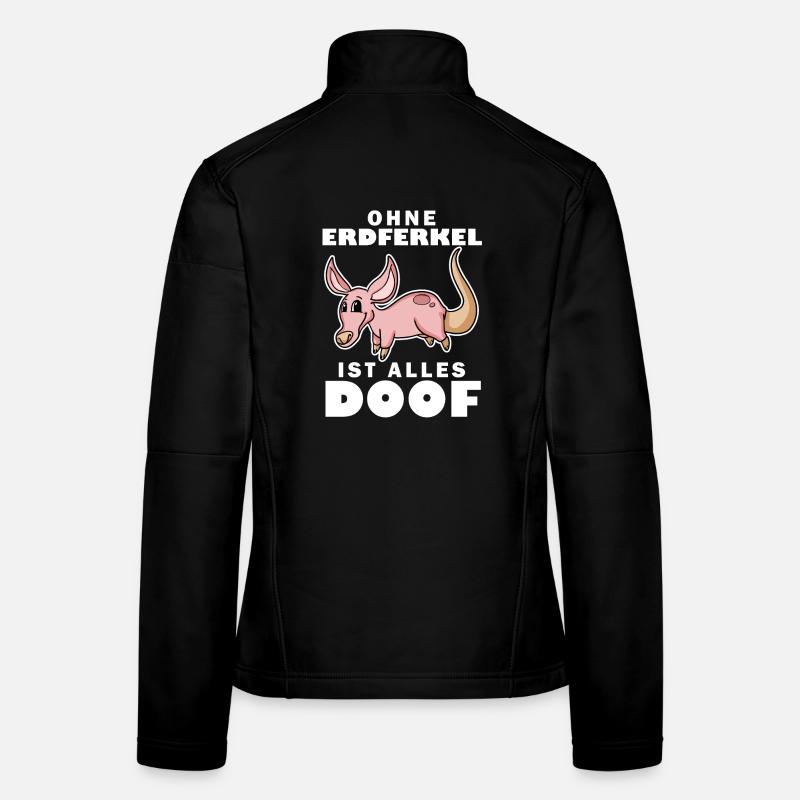 Erdferkel Motiv mit Spruch Frauen Softshelljacke