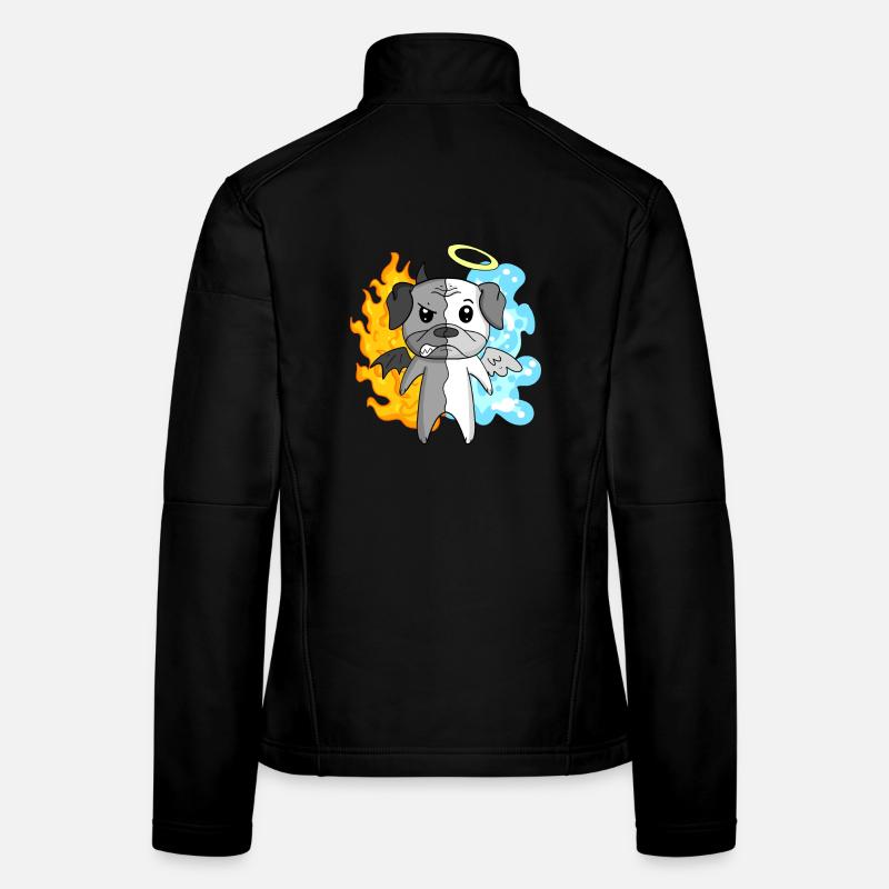 Dog Pug - Angel and Devil Women's Softshell Jacket