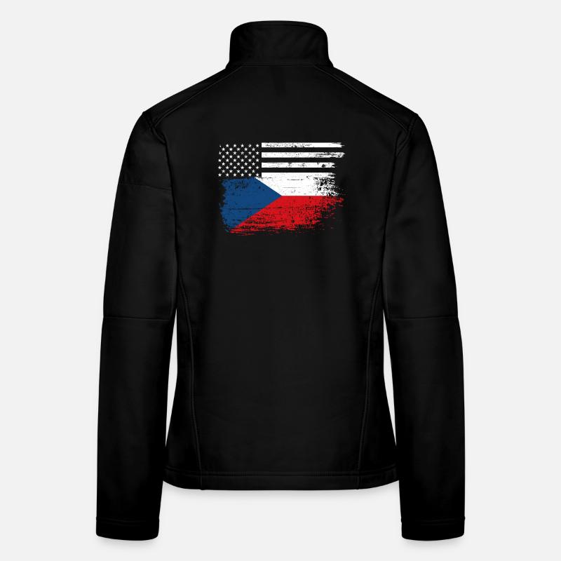 Drapeau Fusion US Tchèque Veste en tissu softshell Femme