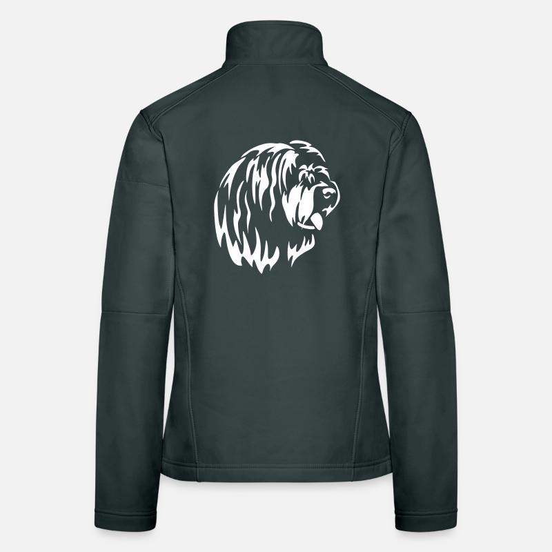 Bearded Collie Head "Black Edition" Women's Softshell Jacket