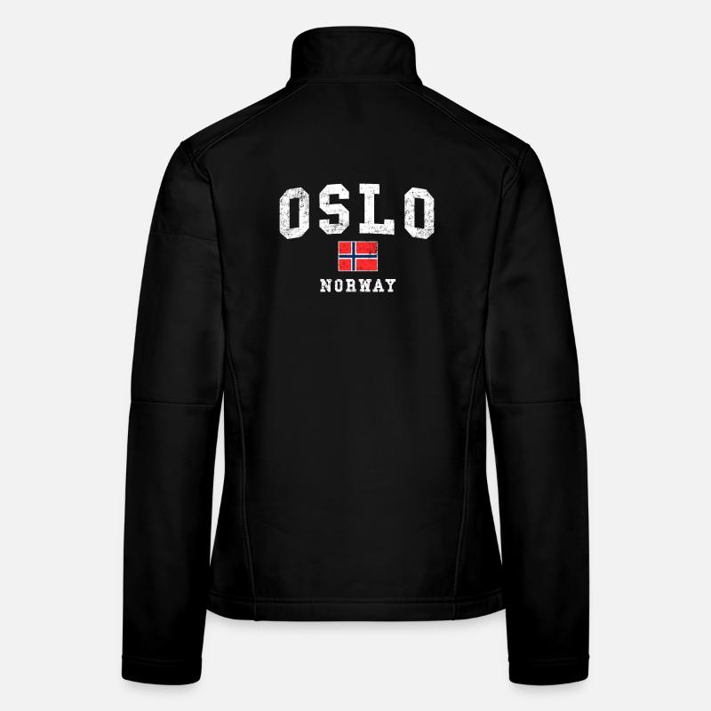 Oslo Norwegen Flagge Vintage Frauen Softshelljacke