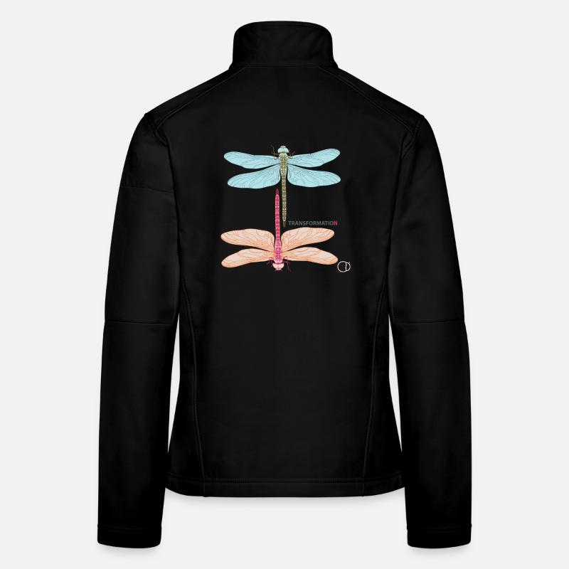 Libellules et transformation par CD Veste en tissu softshell Femme