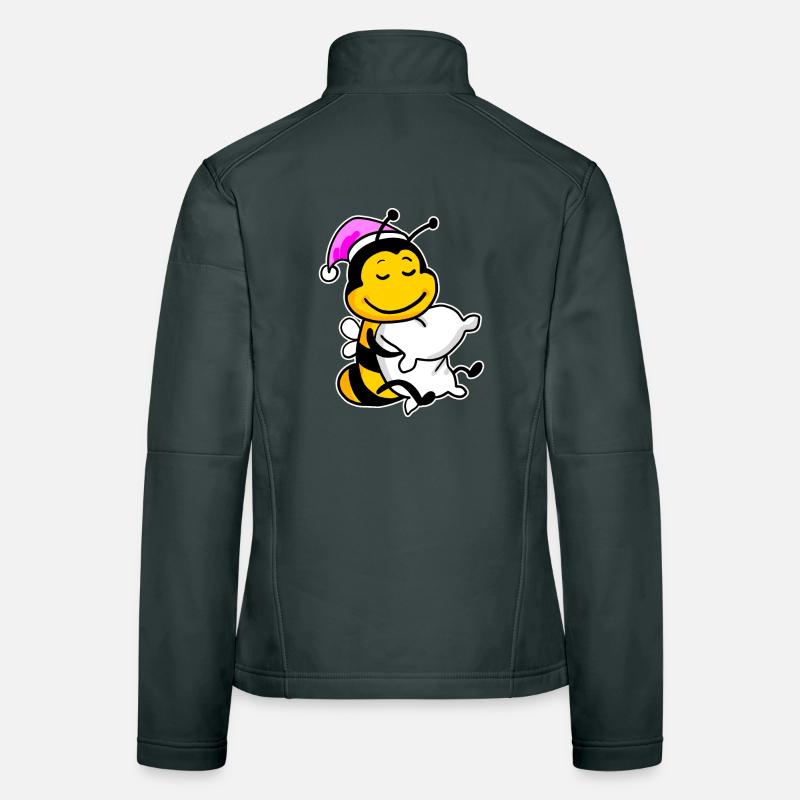 Abeille avec oreiller et bonnet de couchage Veste en tissu softshell Femme