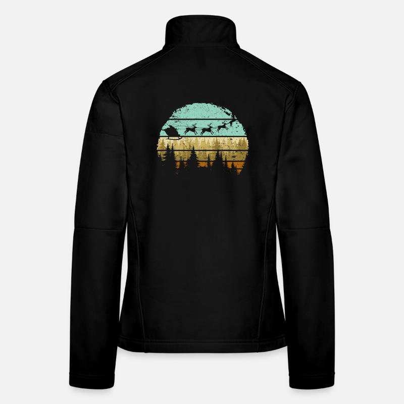 Deer Forest Stripes Silhouette Women's Softshell Jacket